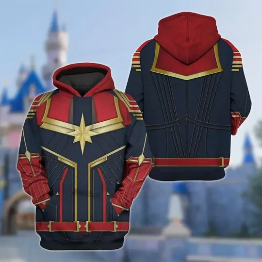 Discover Captain American Halloween Costume 3D Hoodie, Steven Rogers Cosplay Costume 3D