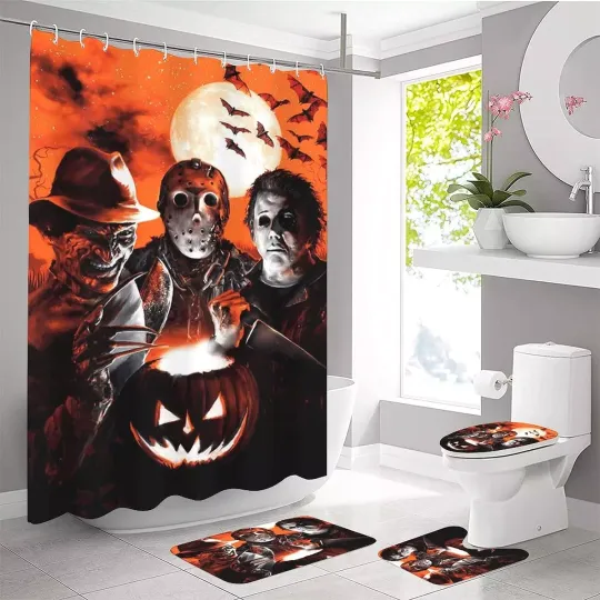 Discover Halloween Gift Horror Movie Characters Shower Curtain, Bathroom Sets