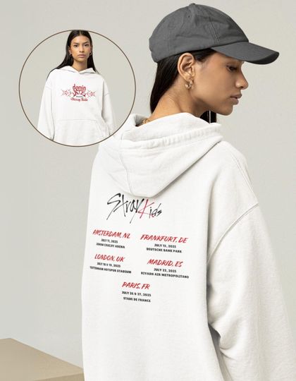 Discover Stray Kids Europe Tour 2025 Double Sided Hoodie, Stray Kids Europe Unisex Hoodie