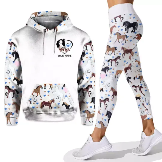 Discover Just A Girl Who Loves Horses - Personalized Hoodie And Leggings