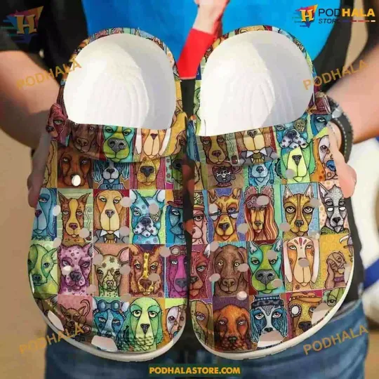 Discover Cute Face Dog Rubber Clog Shoes for Dog Lovers