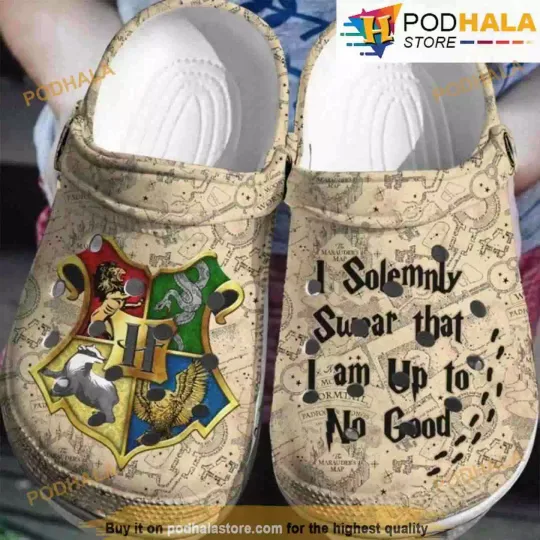Discover I Solemnly Swear That I Am Up To No Good Harry Potter 3D Funny Clog Shoes