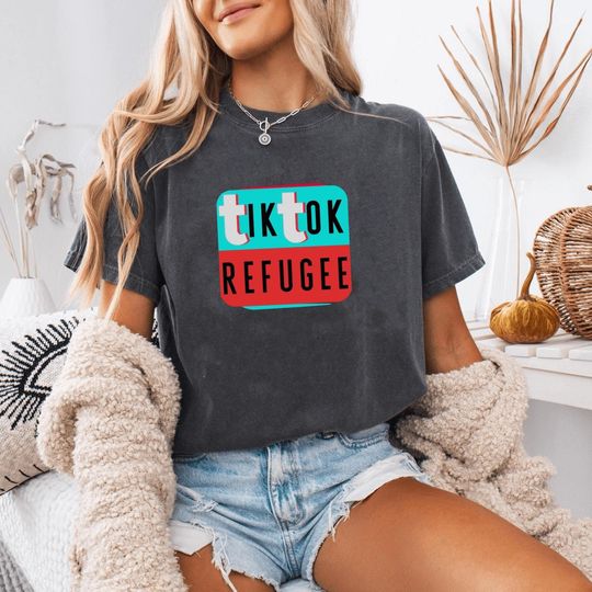 Discover TikTok Refugee Shirt, Tiktok US Ban Shirt, Dark Humor Tee, Rednote Protest Shirt
