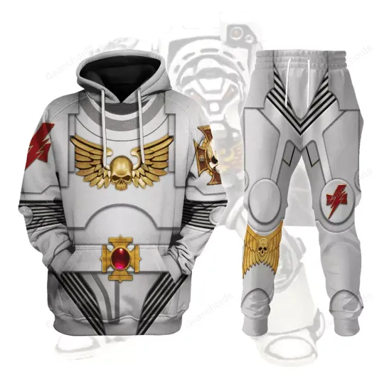 Discover Terminator Armor White Scars - Costume Cosplay Hoodie