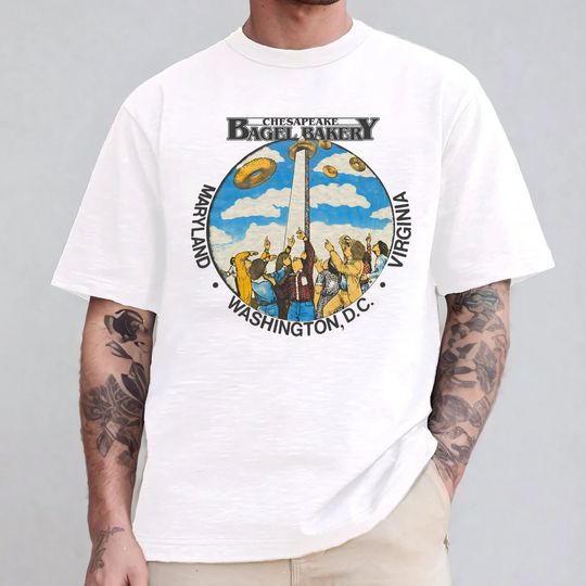 Discover 80s 90s Chesapeake Bagel Bakery Souvenir T-Shirt. Vintage 1990s