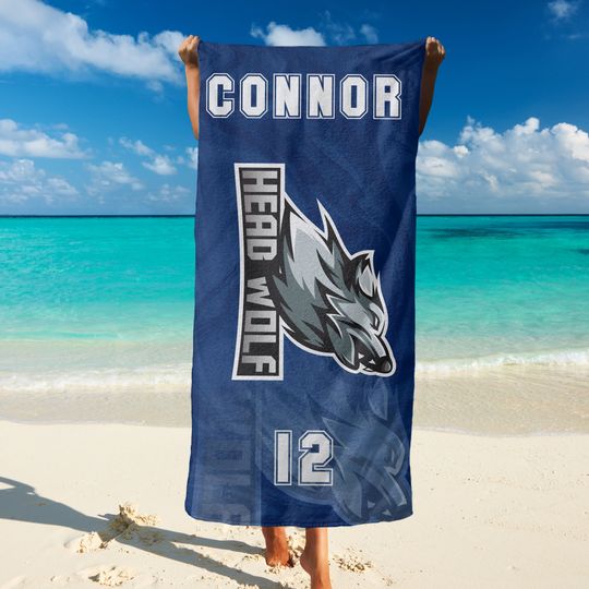 Discover Custom Sports Team Logo Beach Towel, Add Your Logo Design Personalized Towels