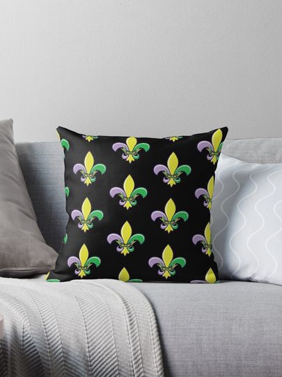 Discover Mardi Gras in Mobile Throw Pillow, Home Decor