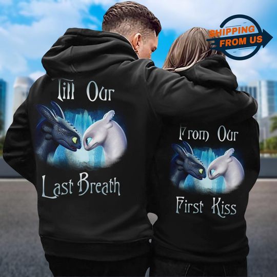 Discover Toothless Light Fury Couple Hoodie, Toothless Couple Dragon Matching