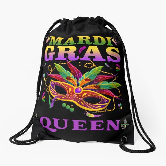 Discover Mardi Gras Queen Girls Drawstring Bag
