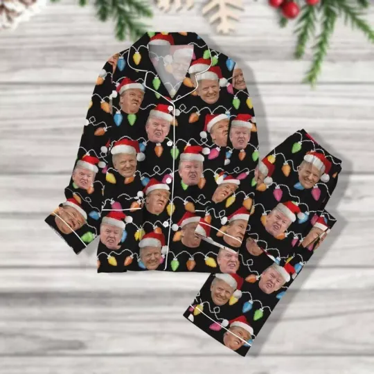 Discover Trump Light Pajamas, President Trump, Santa Trump Xmas Pajamas