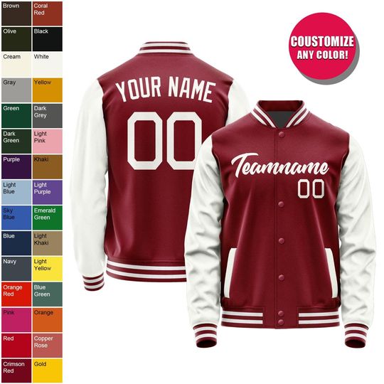 Discover Custom Men Varsity Jackets Personalized Baseball Coat Team Name Number Sport Jackets
