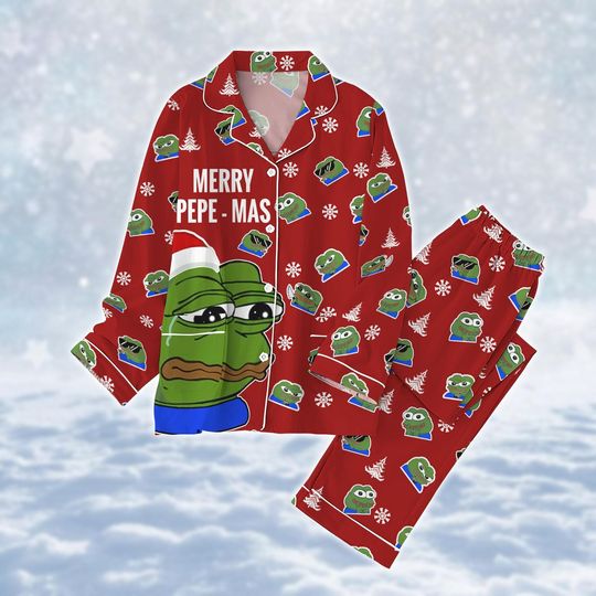 Discover Christmas Pepe The Frog Pajamas Set, Funny Meme Womens Pajamas, Christmas Humorous Shirt