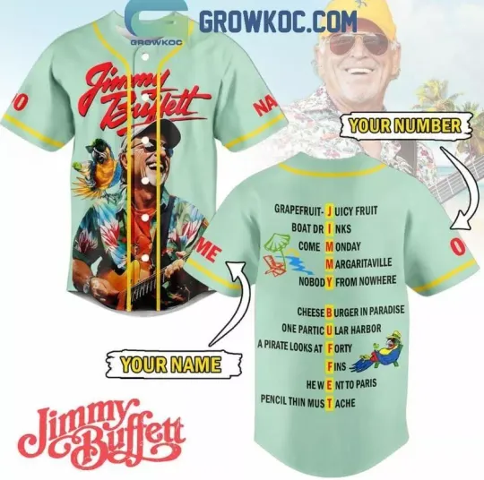 Discover Jimmy Buffett Cheeseburger In Paradise Personalized Baseball Jersey
