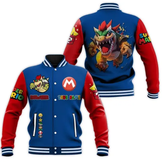 Discover Personalized Bowser Baseball Jacket, Bowser Jacket