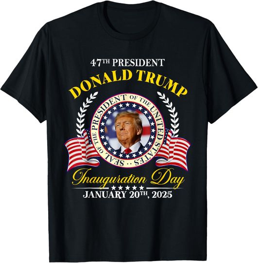 Discover Donald Trump Inauguration Day 2025 USA 47th President 45 47 T-Shirt