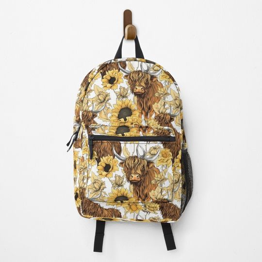 Discover Highland Cow and Sunflowers  Backpack