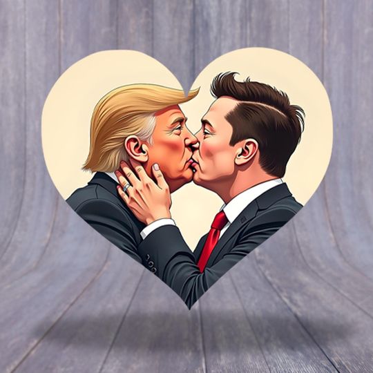 Discover Donald Trump Elon Musk Love Sticker, Anti Trump Sticker