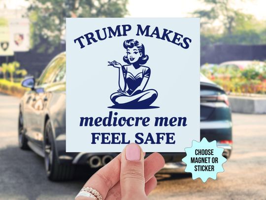Discover Funny Anti Trump Car Magnet/Bumper Sticker
