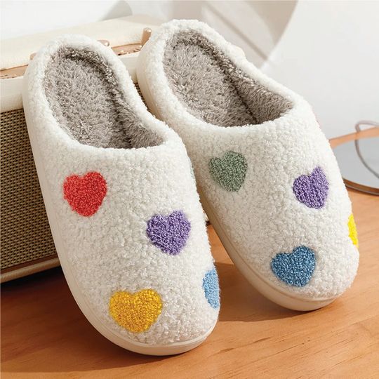Discover Multi Coloured Heart Slippers