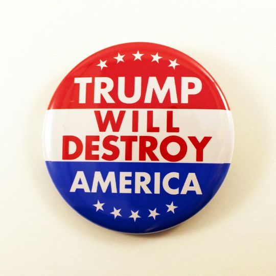 Discover Trump Will Destroy America | Anti Trump For President pin
