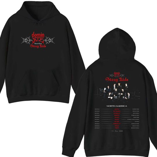 Discover Stray Kids Hoodie dominATE World Tour sweatshirt complete Tour dates fanmade hoodie stray kids merch Gift