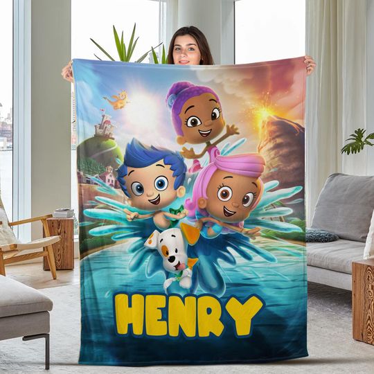 Discover Customized Bubble Guppies Blanket, Bubble Guppies Party, Bubble Guppies Sofa Blanket