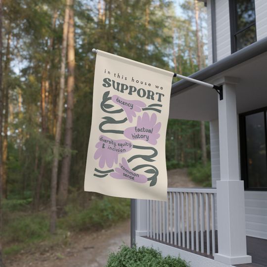 Discover Kindness Large House Flag - Support decenc