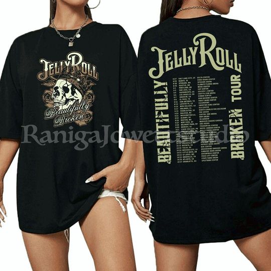 Discover Jelly Roll Oversized O-Neck T-Shirt Music Tour Merch