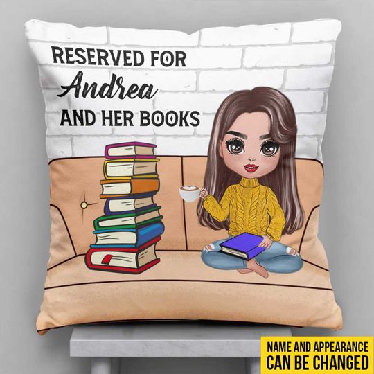 Discover Reserved For Me And My Books - Personalized Throw Pillow