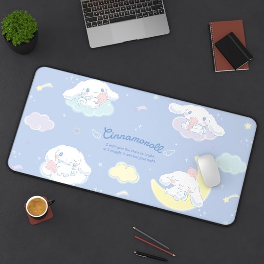 Discover Cinnamoroll Mouse Pad | Cinnamoroll Night Sky | Sanrio Desk Mat Gaming Setup | Cute Kawaii RGB Aesthetic