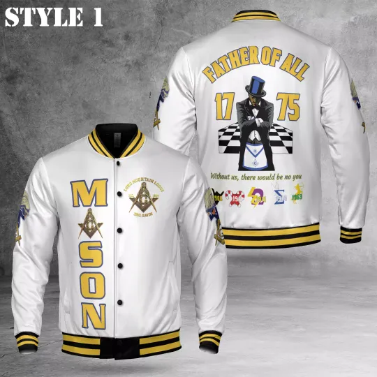Discover Freemasonry Father Of All 1775 Without Us 3D Baseball Jacket