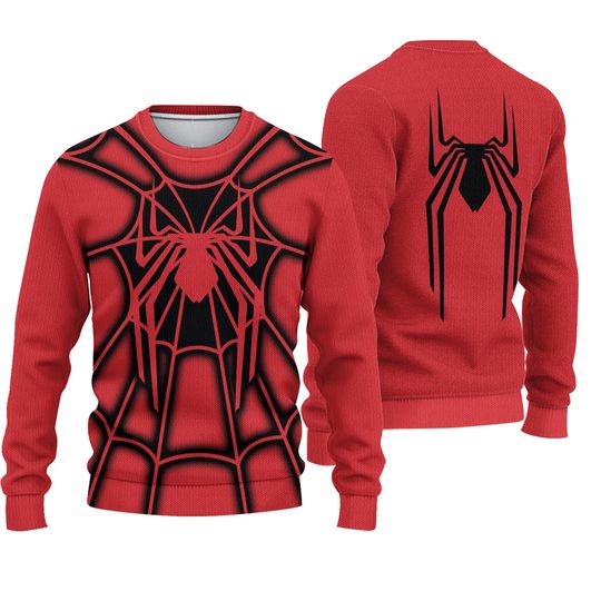 Discover Movie Superhero The Human Spider Custom Imitation Knitted Ugly Sweater