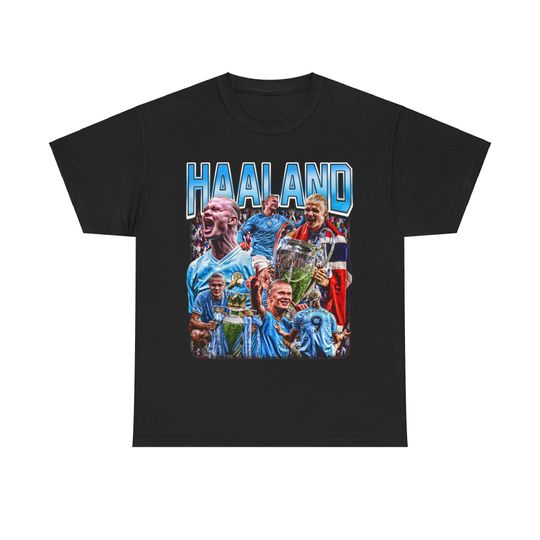 Discover Erling Haaland T-Shirt, Haaland Man City Tee, Soccer T-Shirt