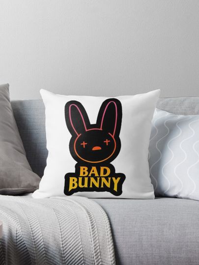Discover Bad Bunny reggaeton singer logo Pillow