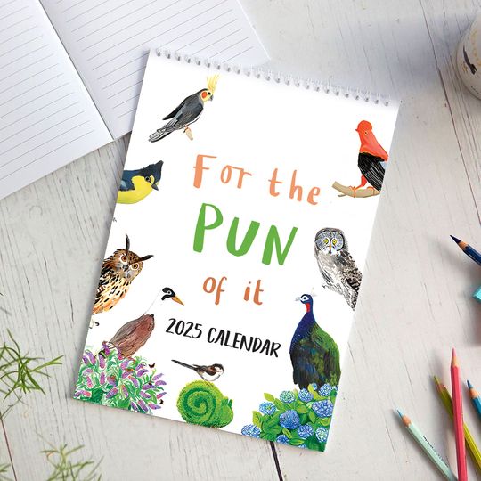 Discover 2025 'For The Pun Of It' Cheeky Double Page Wall Calendar