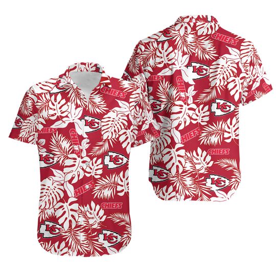 Discover HOT!!!! Kansa's City Tropical Chiefs Foliage Hawaiian Shirt
