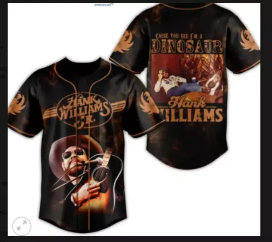 Discover Hank Williams JR Cause You See Im A Dinosaur baseball jersey