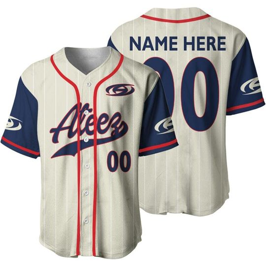 Discover Ateez Custom Baseball Jersey, Kpop Baseball Shirt, Ateez Jersey Tour Gift For Fan Baseball Jersey