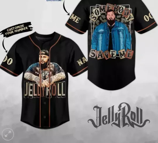 Discover Jelly Roll Somebody Save Me Personalized baseball jersey