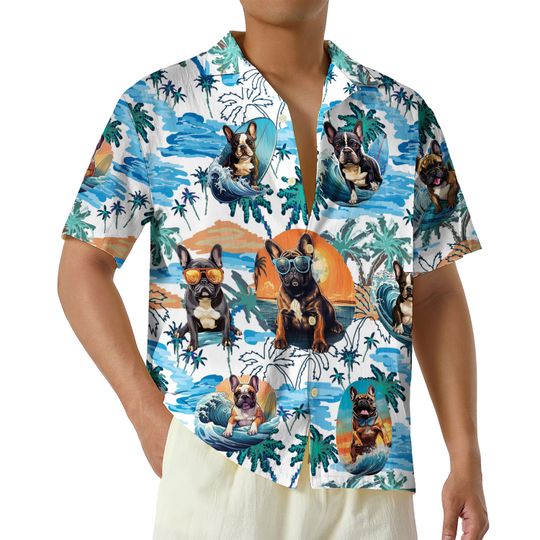 Discover Bulldog with Glasses Hawaiian Shirt