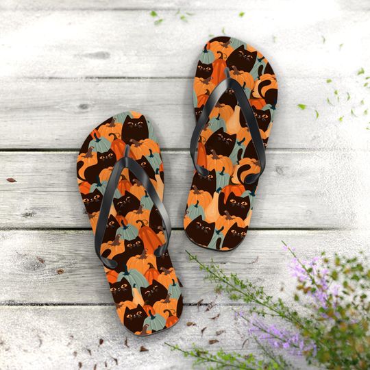 Discover Kawaii Cats Flip Flops, Cute Cat Slippers, Cat Lover Gift, Summer Sandals, Beach Shoes