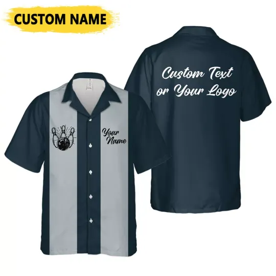 Discover Personalize Custom Name Bowling Shirt, Vintage Bowling Team Name Hawaiian Shirt