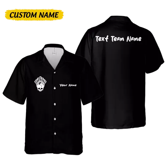 Discover Personalize Custom Name Bowling Skull, Vintage Bowling Team Name Hawaiian Shirt