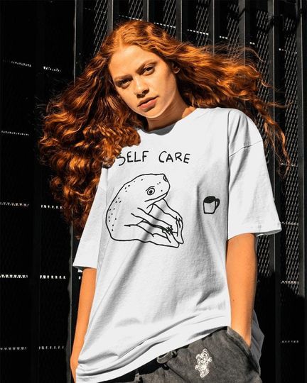 Discover Self Care Frog Shirt-graphic tees,funny shirt,self care shirt,funny frog shirt,self care frog sweatshirt,frog hoodie,frog meme shirt,frog