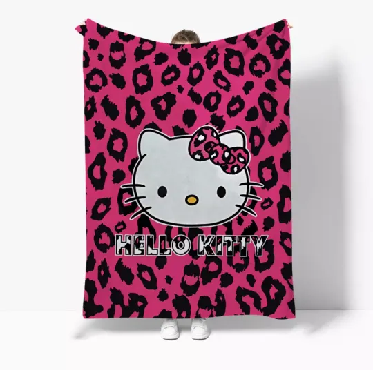 Discover hello KT Kitty Cat Pink anime blanket throw plush warm cosplay blankets winter