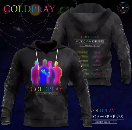 Discover Coldplay tour Coldplay band 3D Hoodie