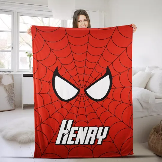 Discover Personalized Family Spider Blanket , Spider Hero Quilt Gift For Kids , Spider
