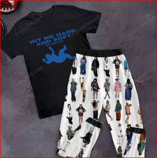Discover Hit Me Hard and Soft Holiday Pajamas Set, Billie Eilish