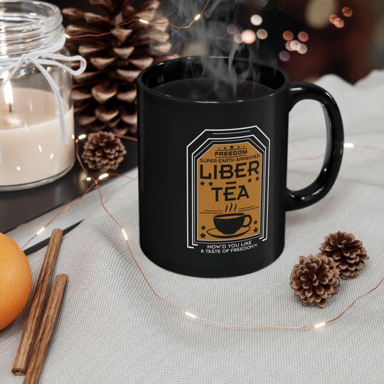 Discover Freedom Liber Tea Black Ceramic Mug
