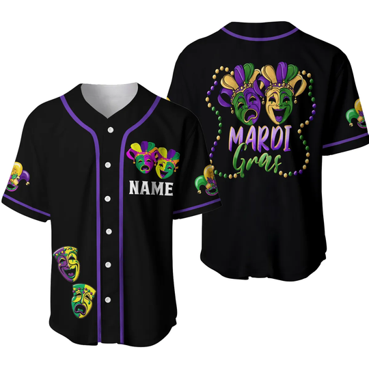Discover Personalized Mardi Gras Baseball Jersey
